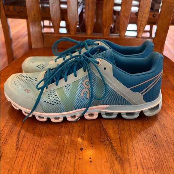 On Running Cloud Women’s Size 9 Blue & White Running Shoes – Swiss Engineering - Picture 6 of 9